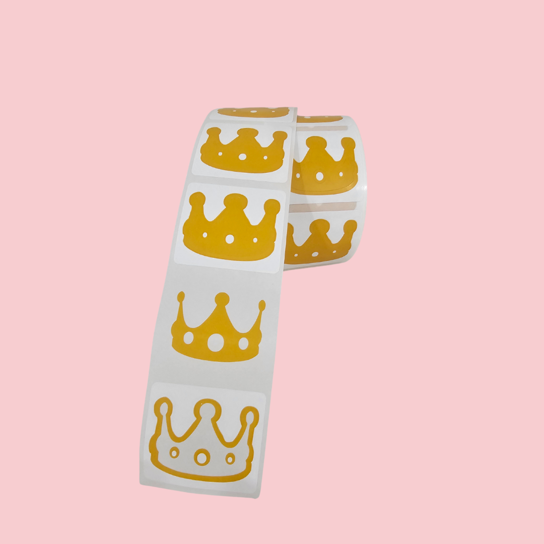UV Indoor & Outdoor DUAL Tanning Stickers 100pc Sticker Roll - Crown Shaped