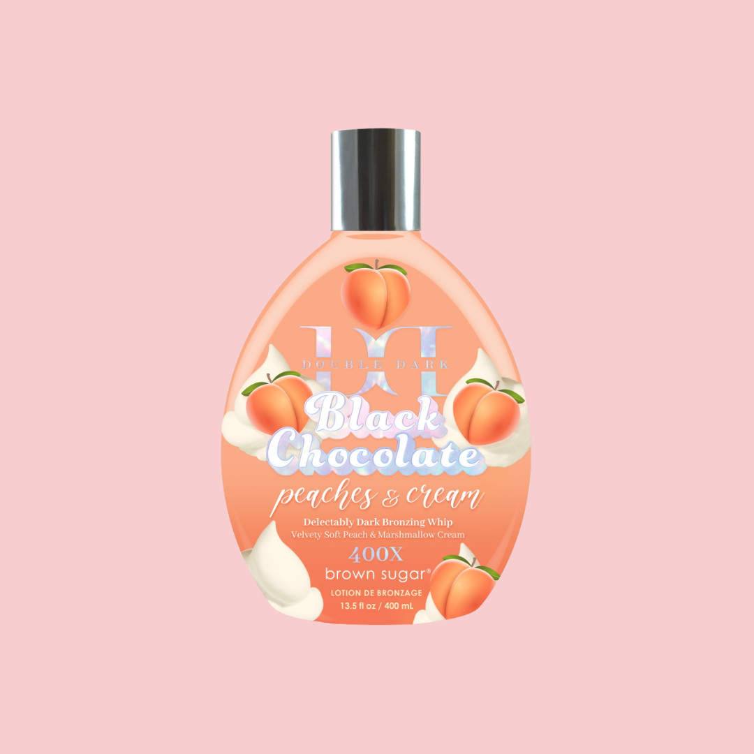Tan Inc Double Dark Black Chocolate Peaches & Cream Indoor and Outdoor Tanning Bronzer Lotion