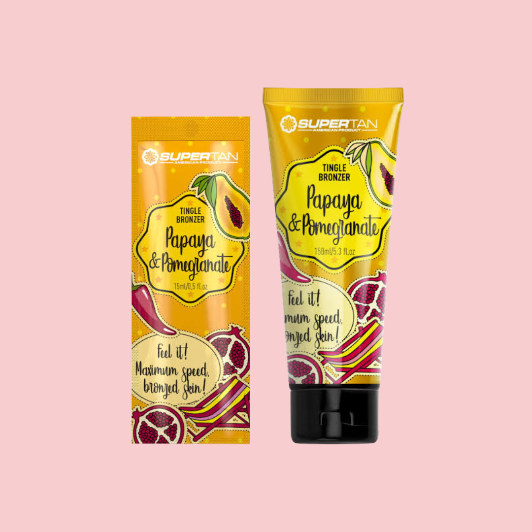 SuperTan - Papaya & Pomegranate Tingle Bronzer Indoor Tanning Lotion