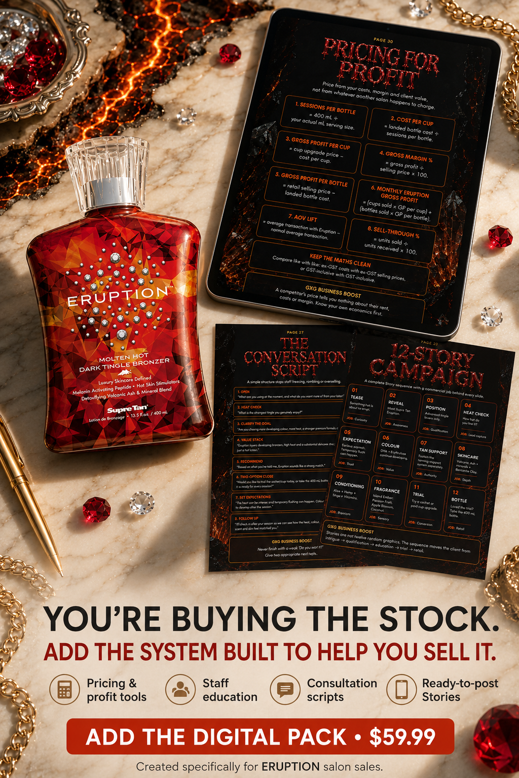 Supre Tan Eruption Molten Hot Dark Tingle Bronzer Indoor Tanning Lotion