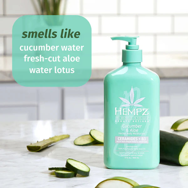 Hempz Beauty Actives Cucumber & Aloe Herbal Body Moisturiser with Ceramides + B3