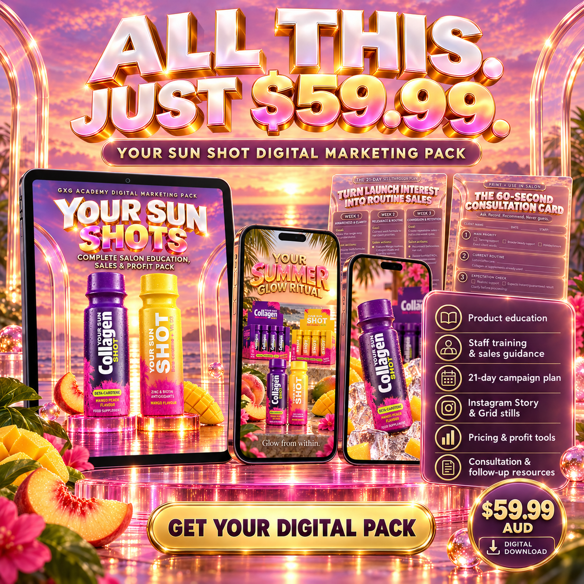 YOUR SUN SHOT™ Complete Salon Marketing Pack | Digital Download